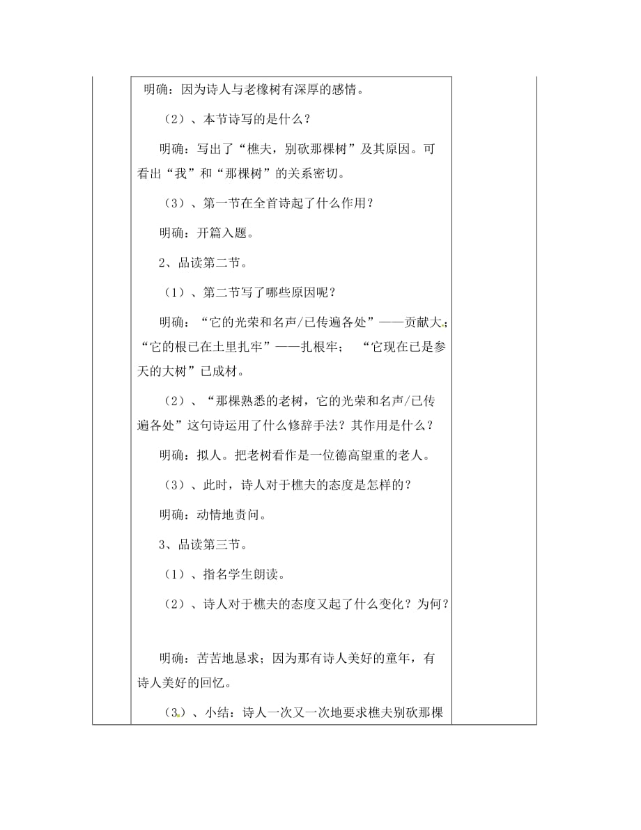 湖南省邵东县八年级语文下册 第二单元 8 樵夫别砍那棵树学案（无答案） 语文版（通用）_第3页