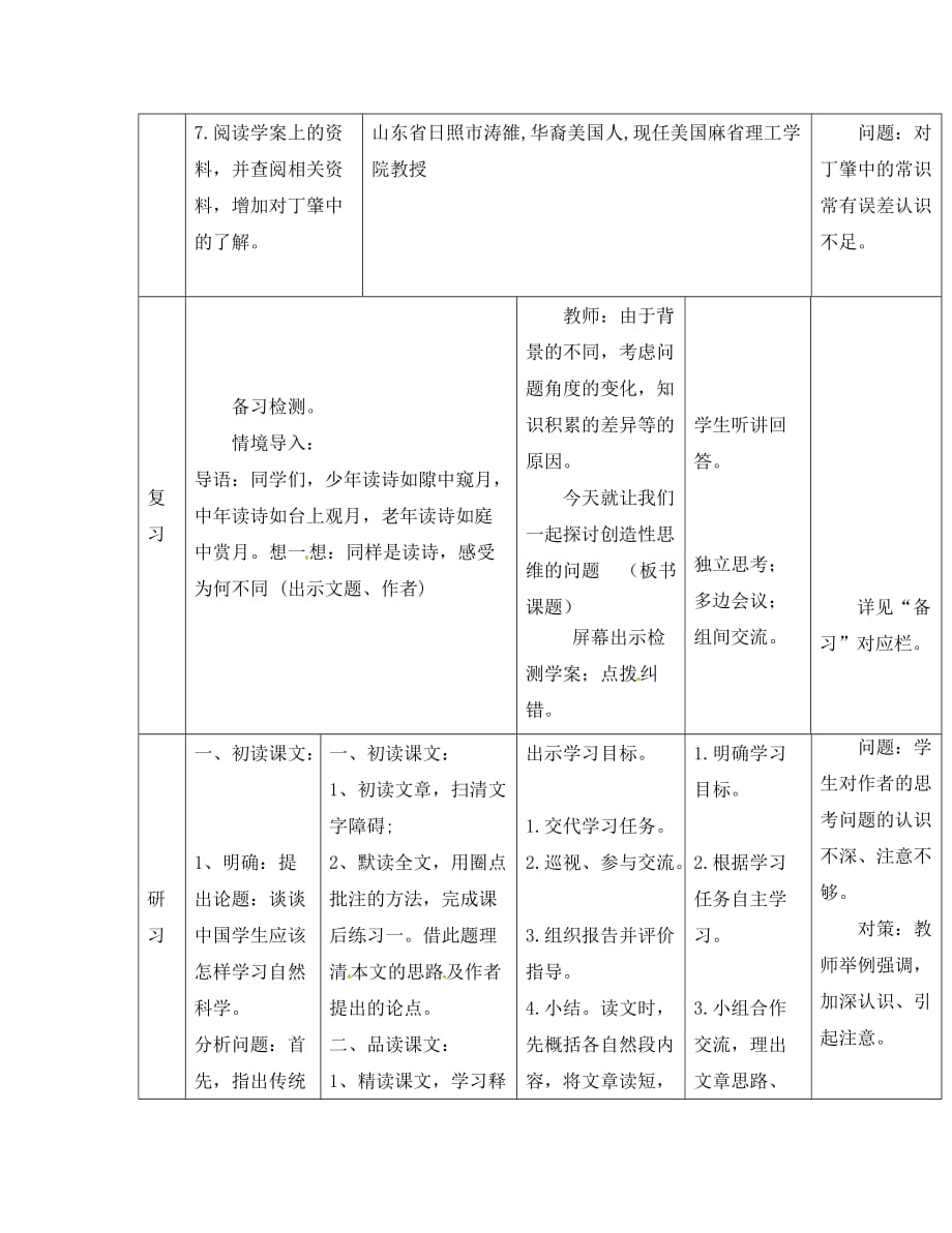 吉林省通化市外国语中学九年级语文上册 第14课 应有格物致知精神导学案（无答案） 新人教版（通用）_第2页