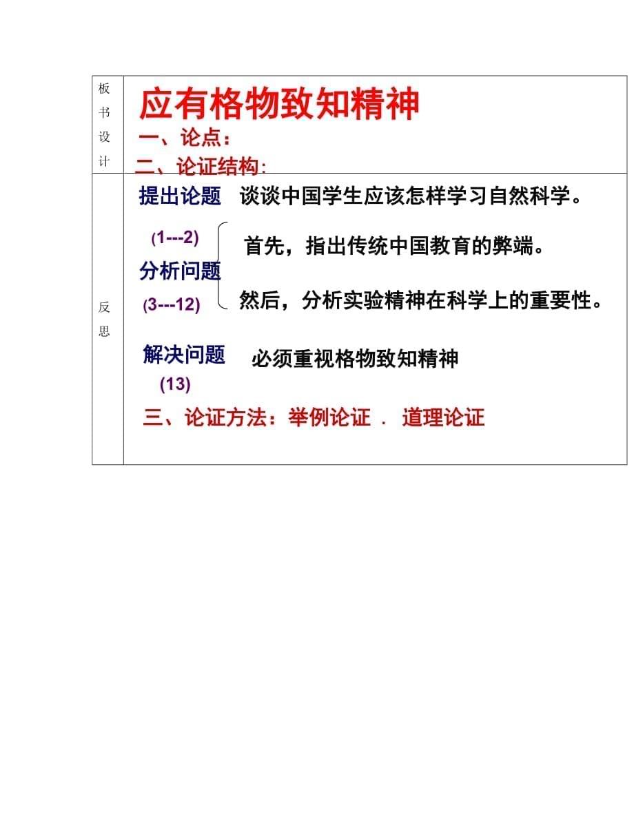 吉林省通化市外国语中学九年级语文上册 第14课 应有格物致知精神导学案（无答案） 新人教版（通用）_第5页