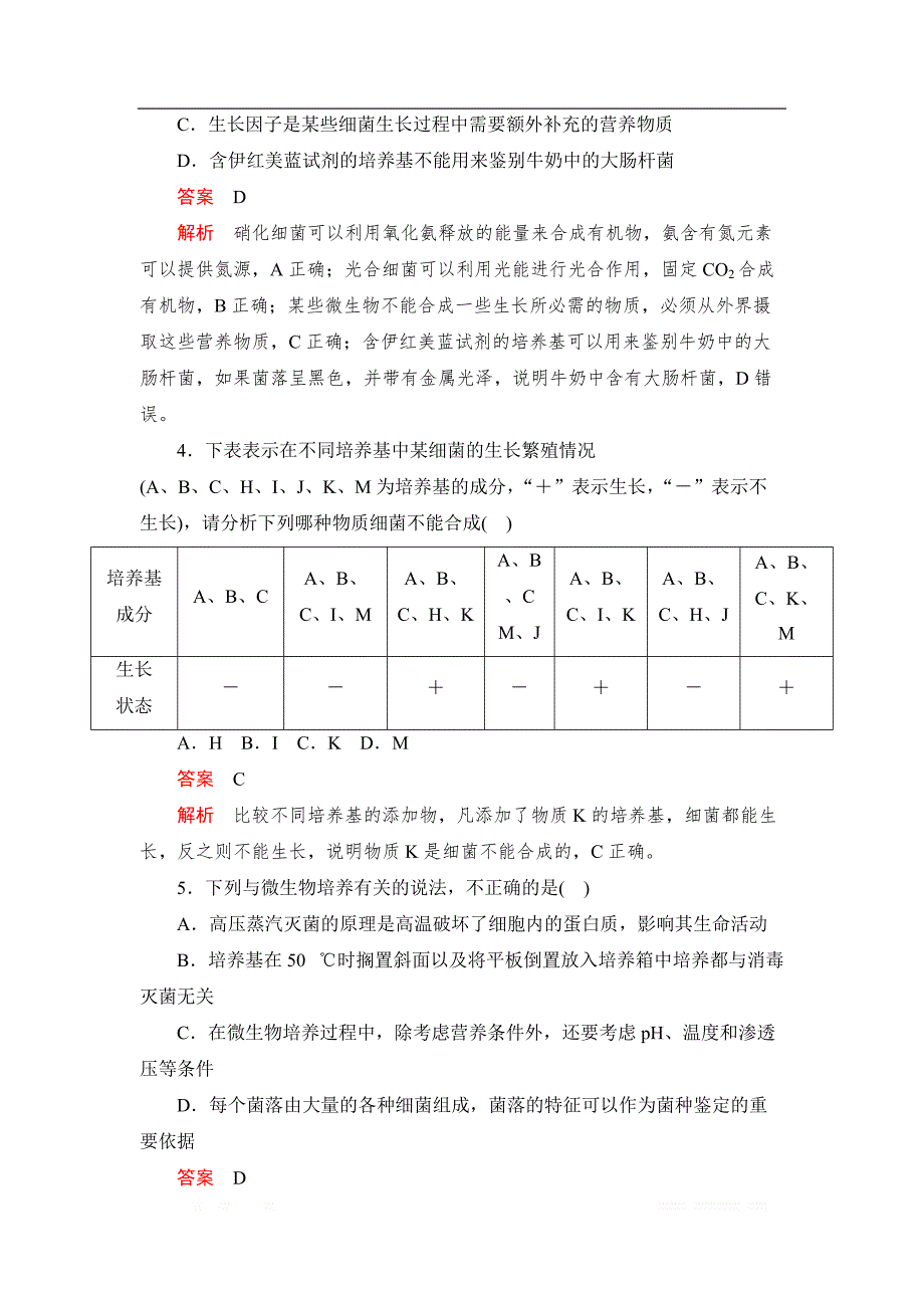 2019-2020学年生物人教版选修1检测：专题2　微生物的培养与应用 综合测试_第2页