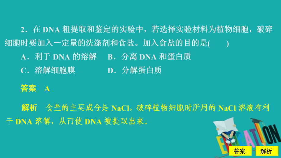 2020生物同步导学人教选修一课件：专题5　DNA和蛋白质技术　水平测试_第3页