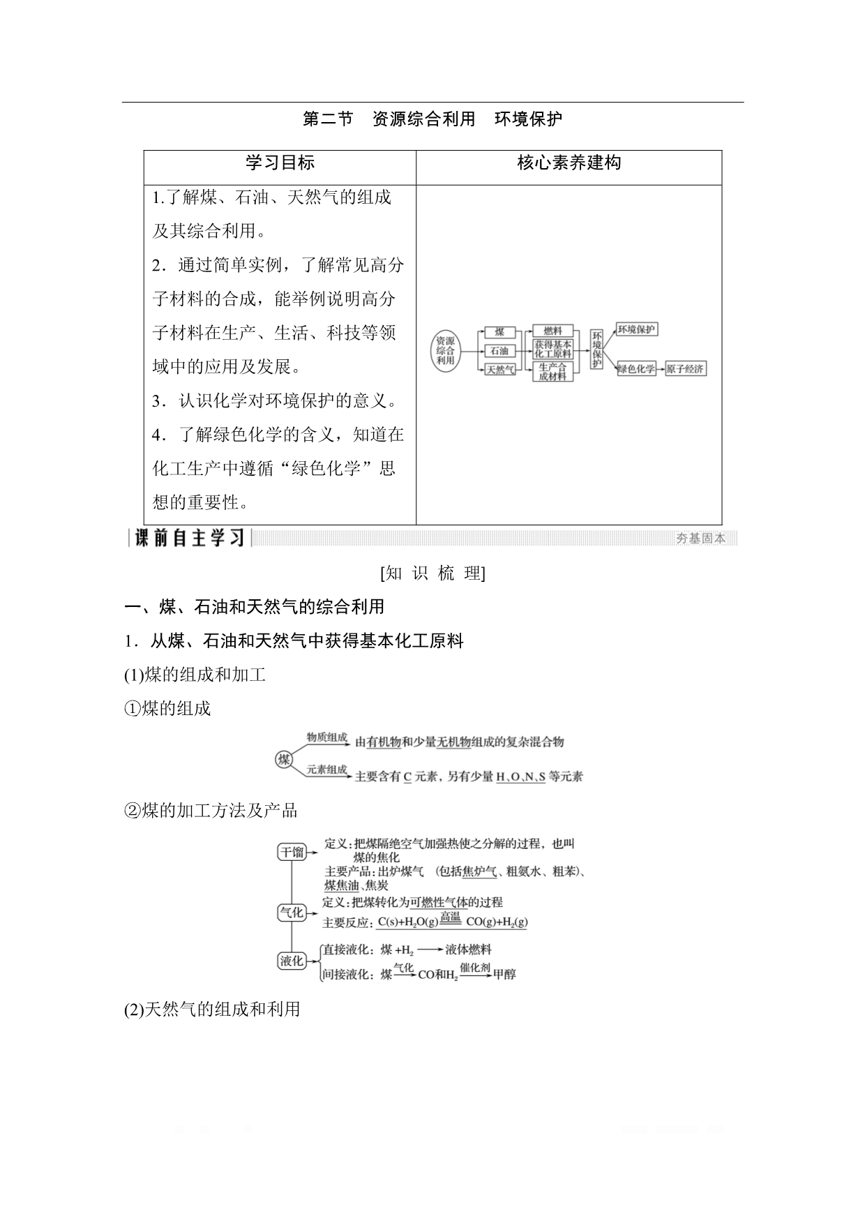 2020化学新素养同步人教必修二讲义+素养练：第4章 第2节　资源综合利用　环境保护_第1页