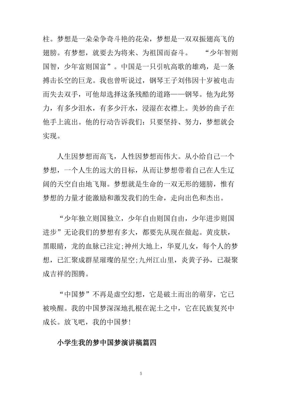 小学生我的梦中国梦演讲稿范文5篇.doc_第5页