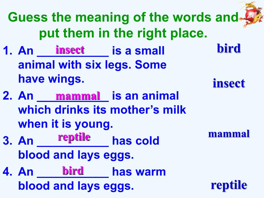 外研版高中英语必修5 Module 6《Animals in Danger》课件vocabulary and listening_第4页