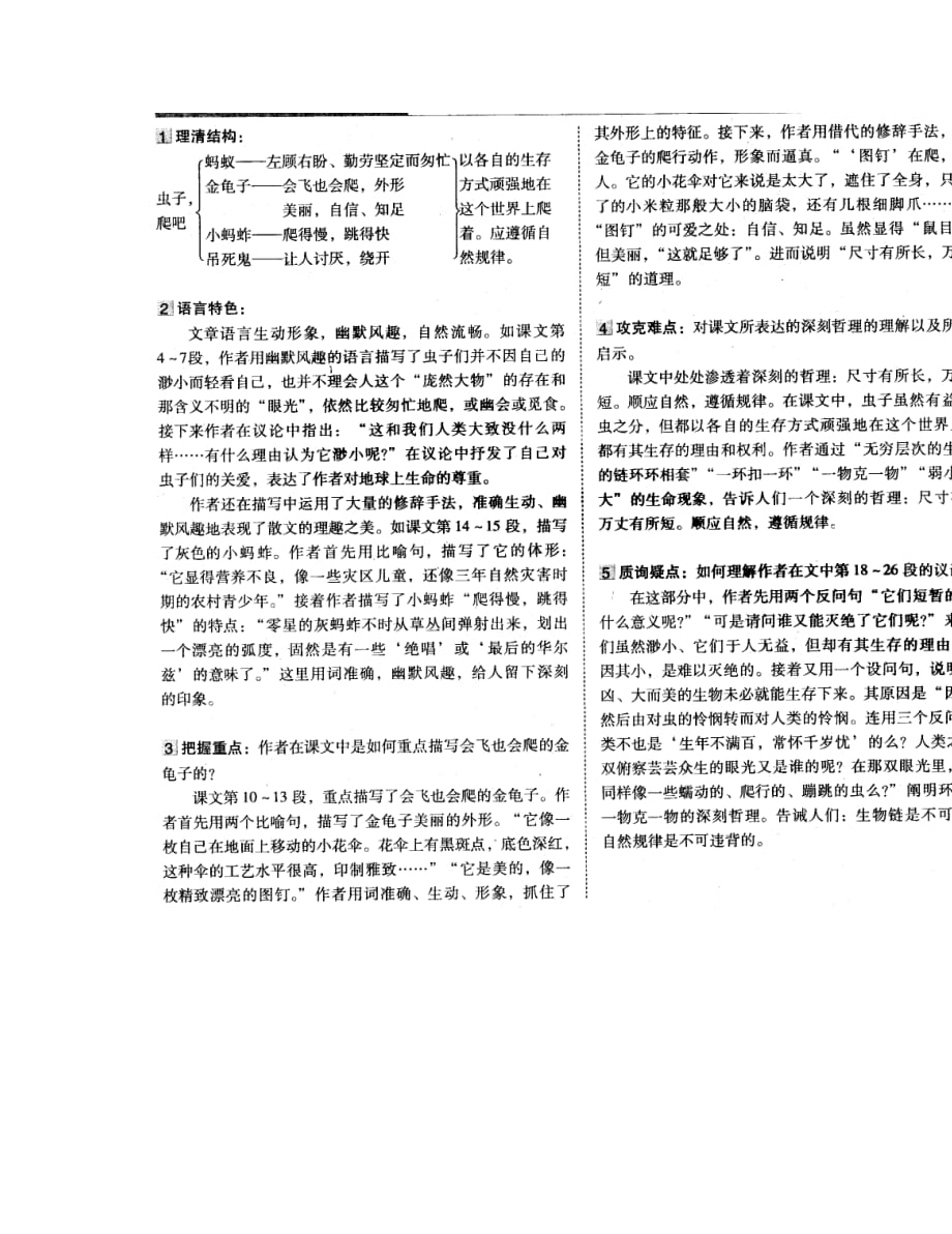 九年级语文上册 第12课《虫子爬吧》教案（扫描板） 北京课改版（通用）_第2页