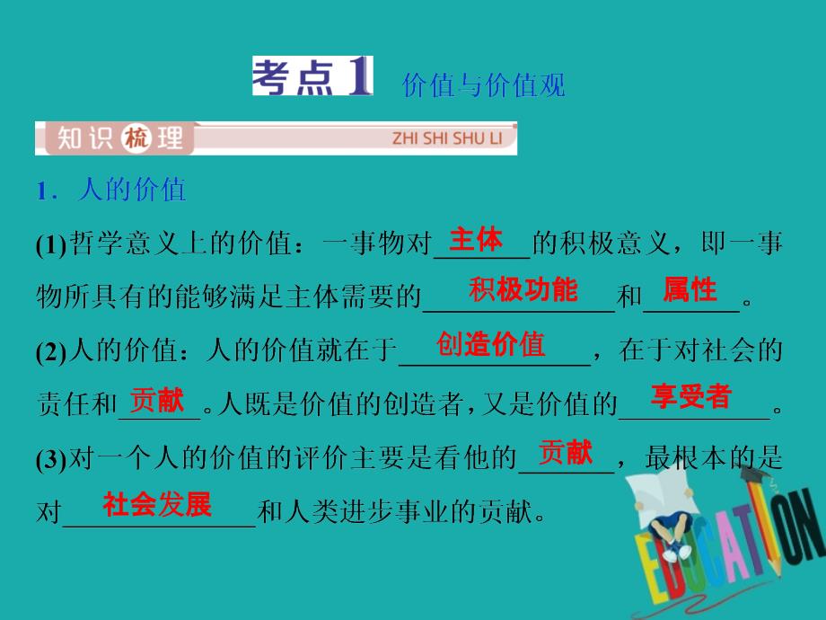 浙江2020版高中政治总复习第十二课实现人生的价值课件_第3页