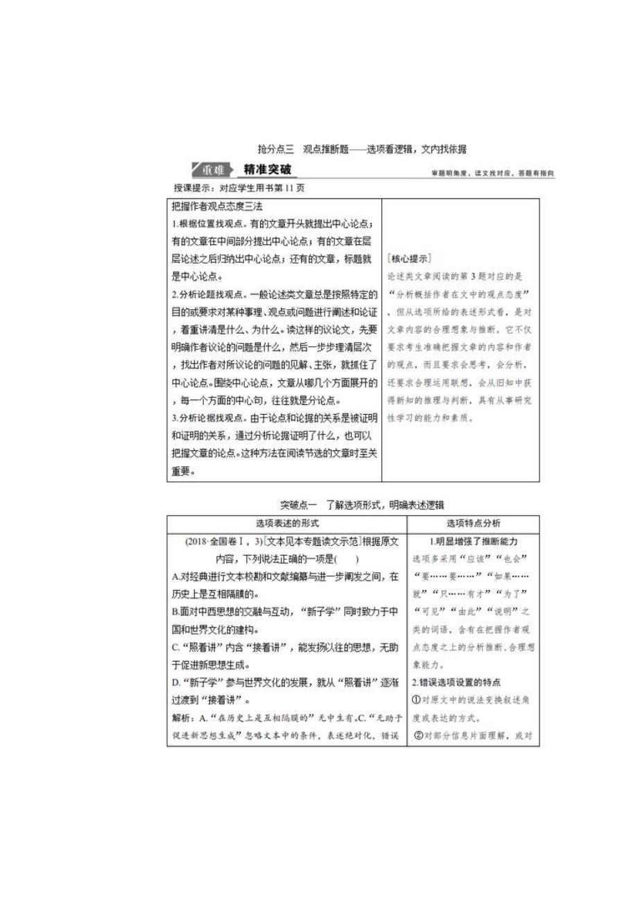 高考语文高分技巧二轮讲义：专题一观点推断题含答案_第2页