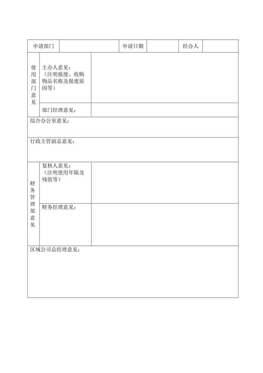 固定资产报废、报损申请表_第1页