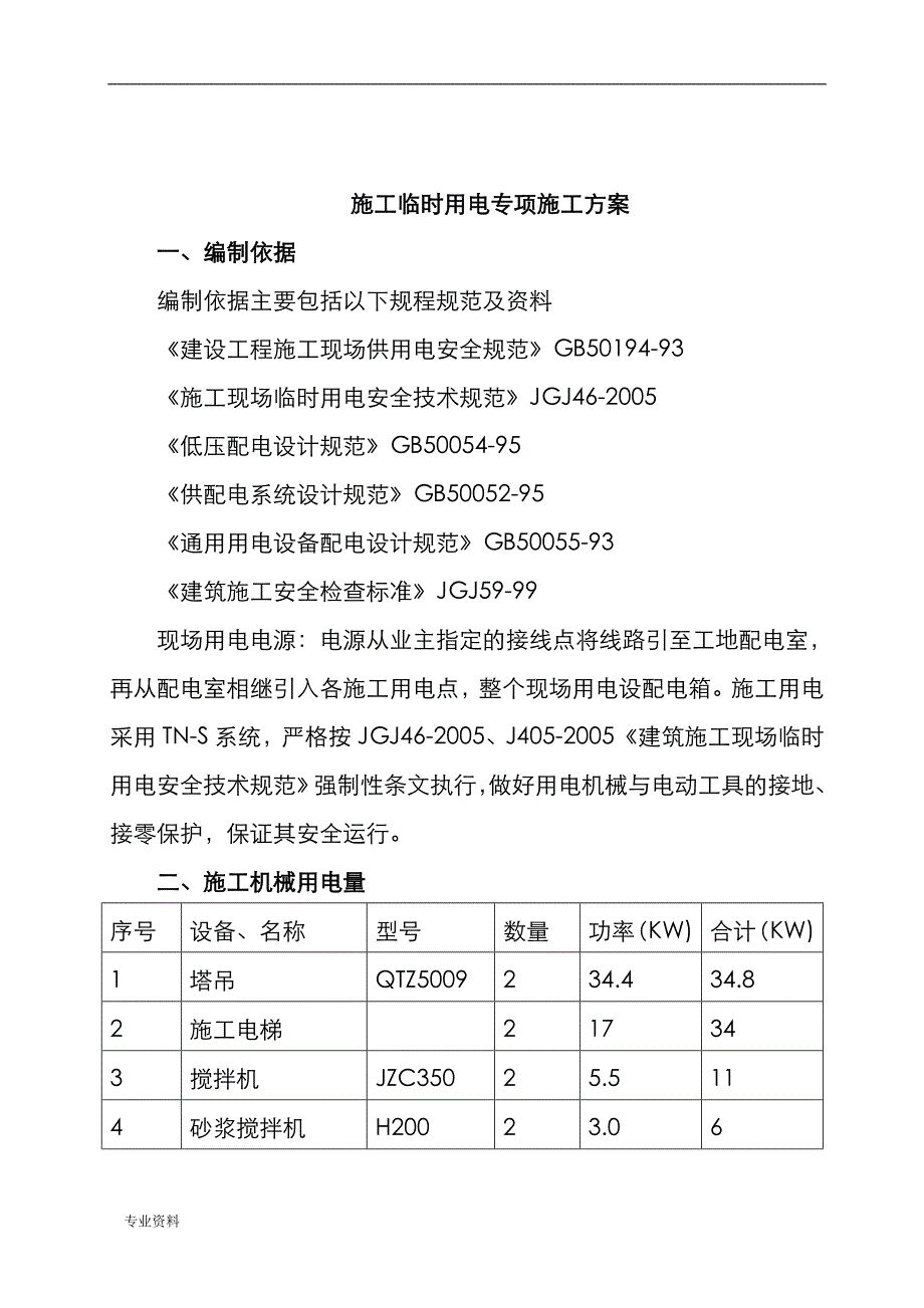 施工临时用电专项施工设计方案_第1页