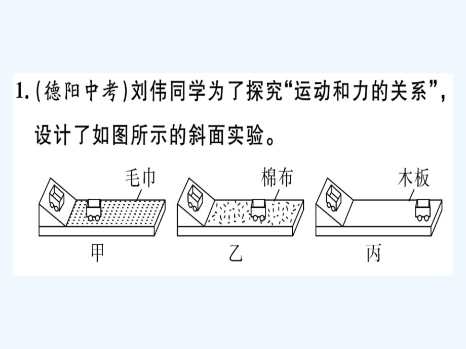 八年级物理全册第七章运动和力小结与复习习题课件新版沪科版_第1页