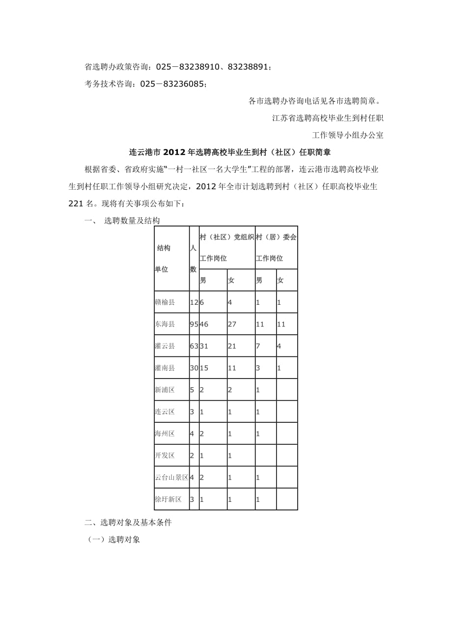 （招聘面试）连云港市年大学生村官招聘_第4页