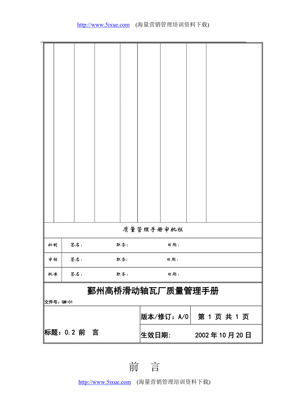 （企业管理手册）鄞州滑动轴瓦厂质量管理手册_第4页