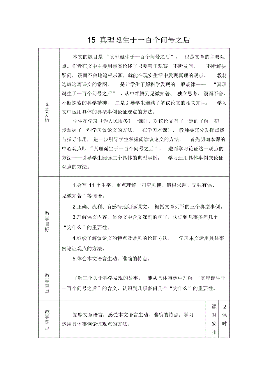 部编版六年级下册语文《真理诞生于一百个问号之后》教案.pdf_第1页