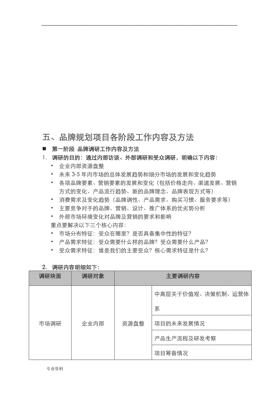 品牌规划项目计划清单书_第3页