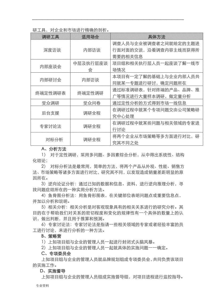 品牌规划项目计划清单书_第5页