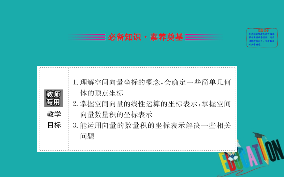 2019-2020学年高中数学人教B版选修2-1课件： 3.1.4 空间向量的直角坐标运算_第2页