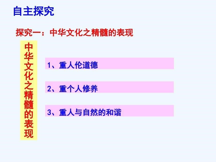 九年级道德与法治下册第二单元复兴之路第七课我们的文化自信第2框中华文化之精髓课件人民版_第5页