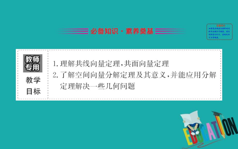 2019-2020学年高中数学人教B版选修2-1课件： 3.1.2 空间向量的基本定理_第2页