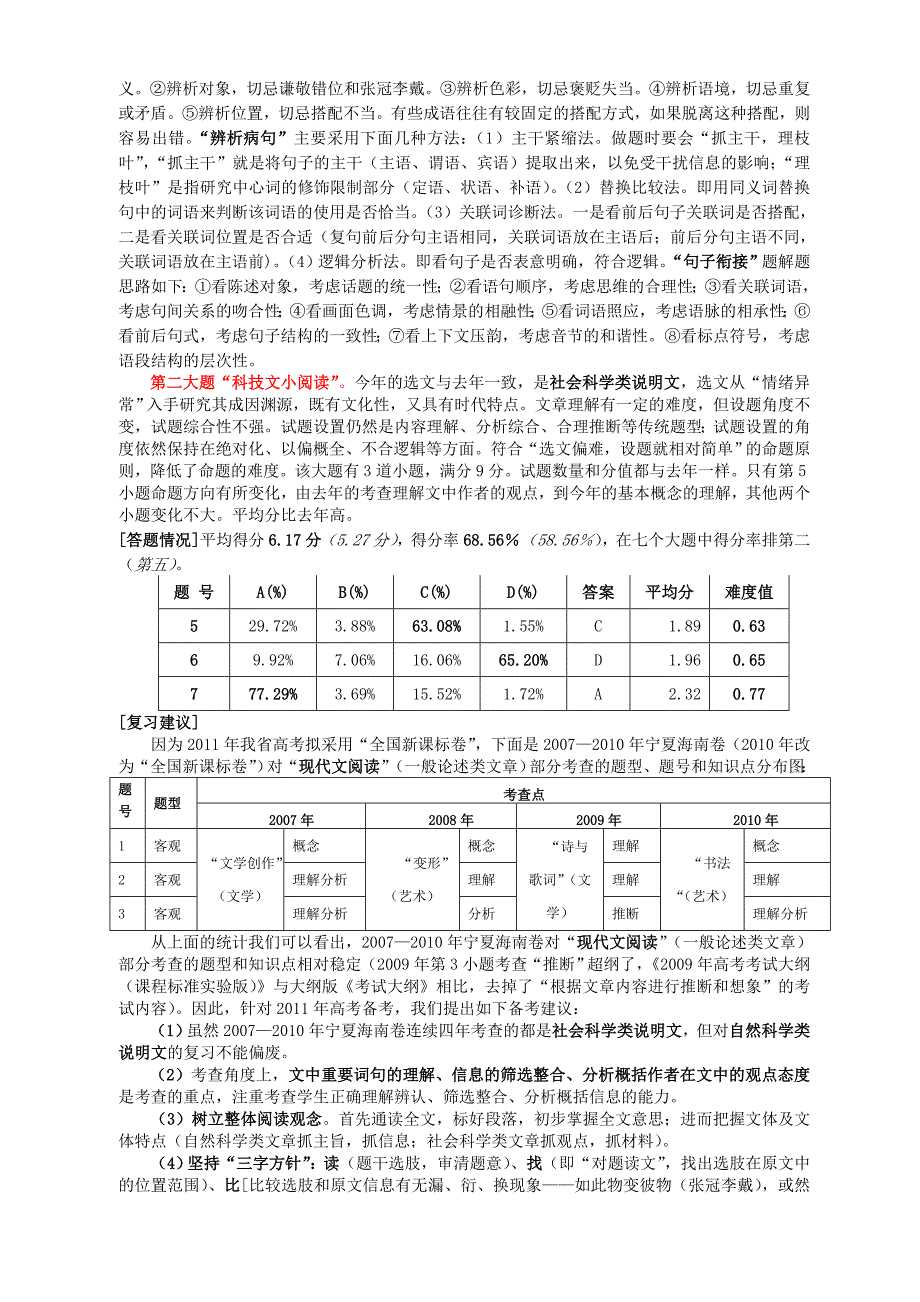 关于针对郑州市2010年高考语文质量分析_第4页