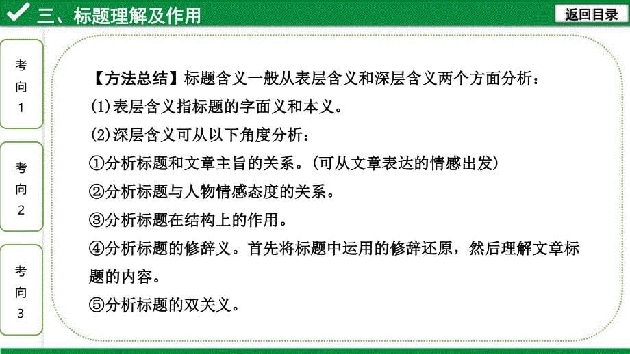 2020年河北《试题研究》精讲本语文 现代文&ampamp;名著阅读 专题一 记叙文阅读 3.标题理解及作用.pdf_第5页