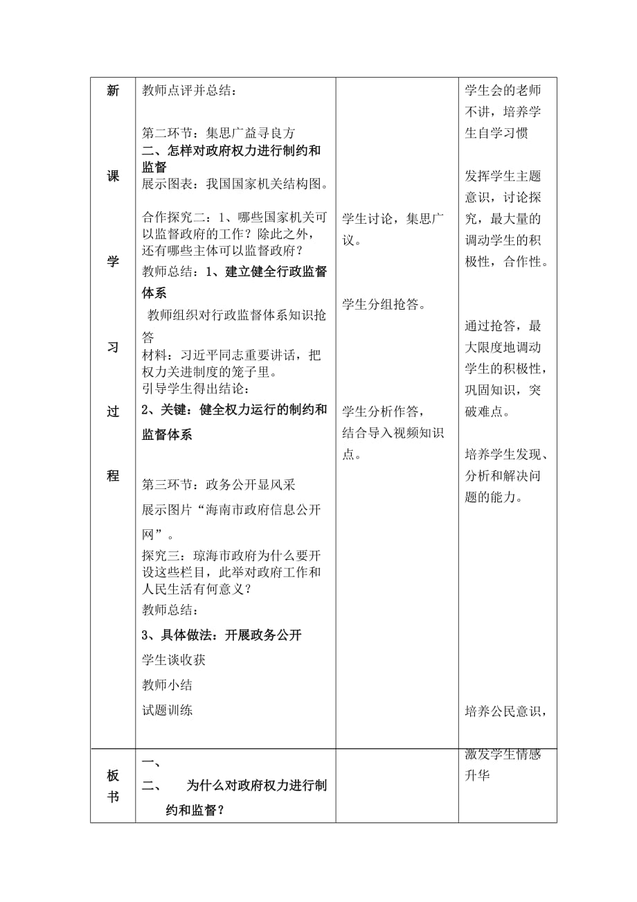 广东省廉江市实验学校高中政治必修二4.2权力的行使需要监督教案_第2页