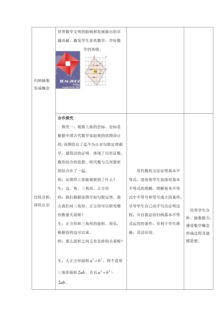 人教A版高中数学必修五第三章3.4基本不等式（第1课时）【教案】_第2页