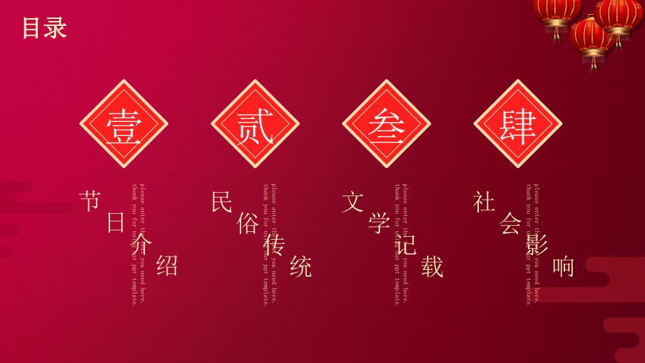 喜庆中国风元宵节节日由来介绍PPT模板_第2页