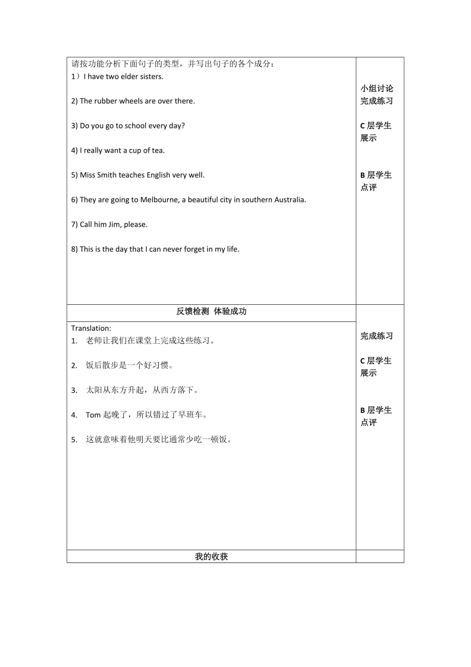 江苏省徐州经济技术开发区高级中学译林牛津版高中英语必修一学案：Unit 1 Grammar2_第4页