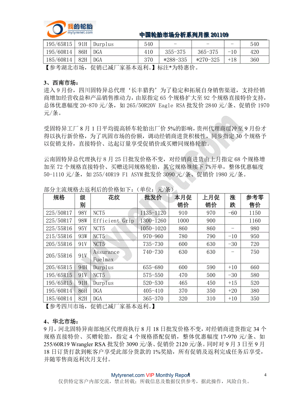 （年度报告）中国轮胎市场月分析报告样报_第4页