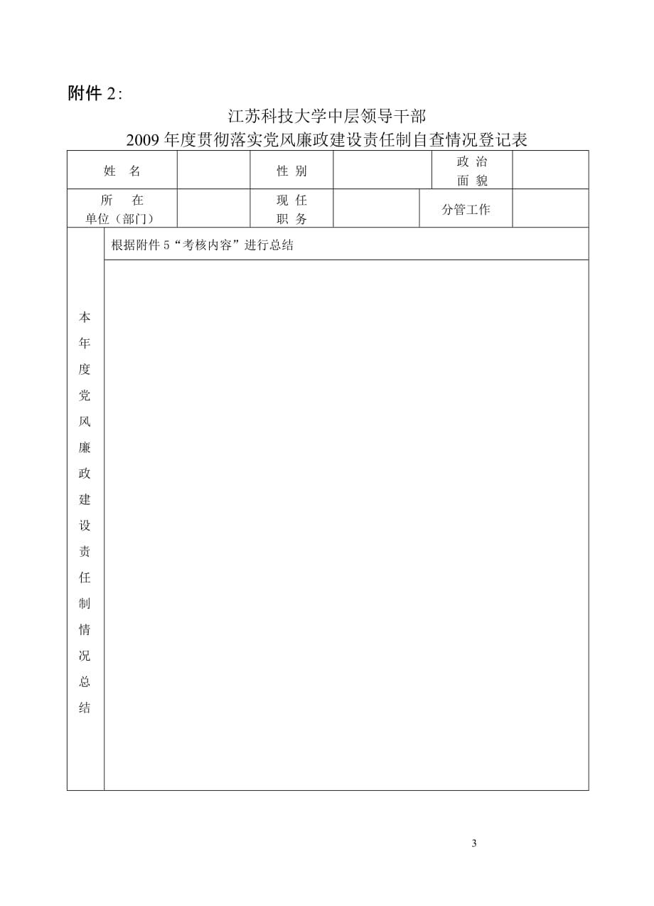 （目标管理）江苏科技大学党风廉政建设目标责任制情况自查_第3页