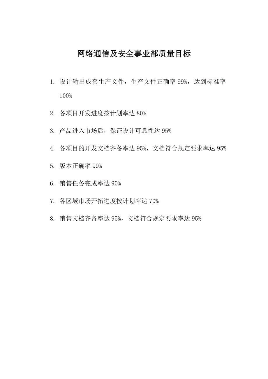 （目标管理）某上市公司事业部岗位职责及质量目标(2)_第2页