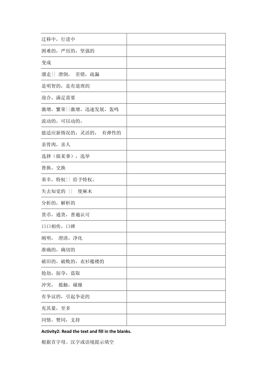 江苏高中英语牛津译林选修十版活动单：Unit 2 Revision_第3页