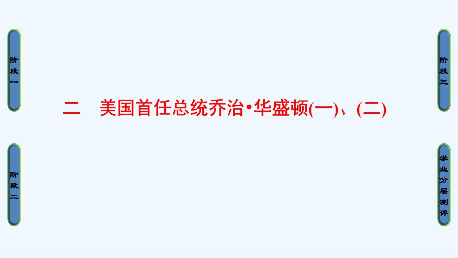 人民版历史选修4课件：专题3 二　美国首任总统乔治 华盛顿（一）、（二）_第1页