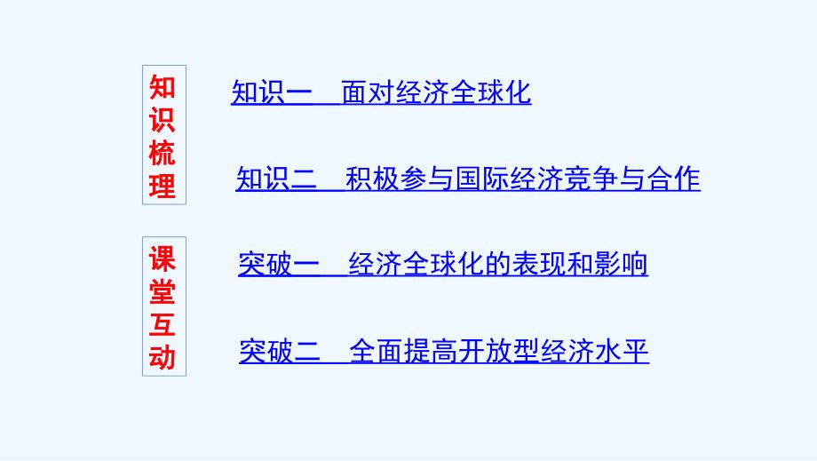 浙江鸭高考政治一轮复习考点突破第四单元发展社会主义市抄济第十一课经济全球化与对外开放课件新人教版必修1_第2页