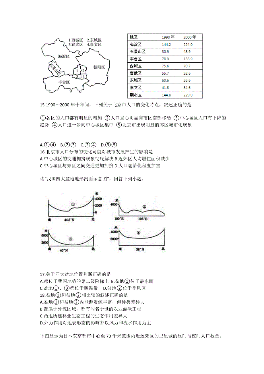 山东省德州市乐陵一中高三国庆开学测试（.10.05）地理试题 Word版缺答案_第4页