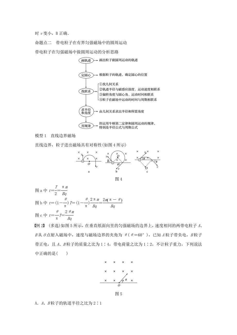 浙江鸭高考物理大一轮复习第九章磁场第2讲磁吃运动电荷的作用学案_第5页