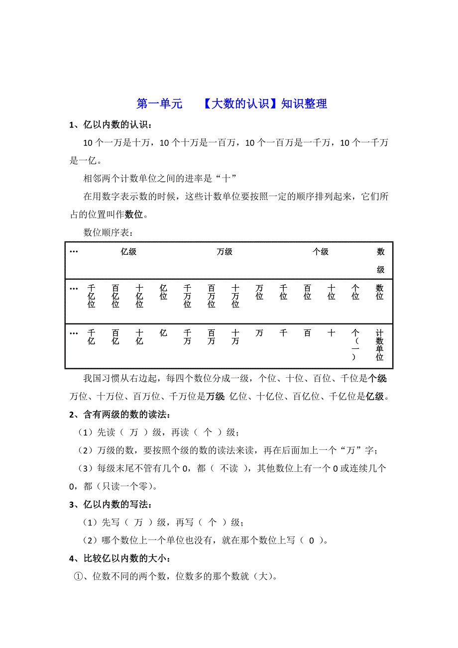 大数的认识知识点总结归纳_第1页