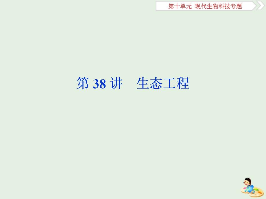 （人教通用版）高考生物新探究大一轮复习第38讲生态工程课件_第1页