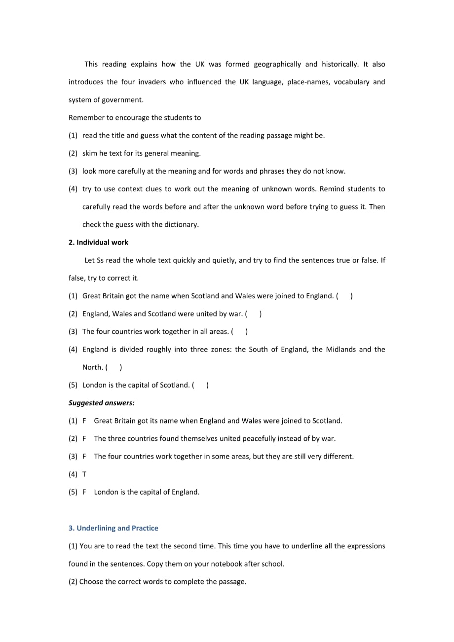 人教版高中英语必修5 Unit2 The United Kingdom period 1 教案2_第4页