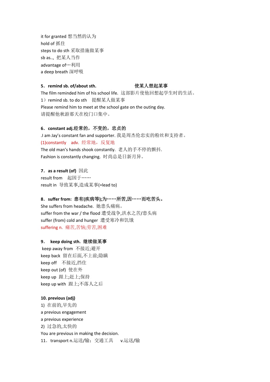 重庆市高中英语必修五教学案：Unit3language points_第2页