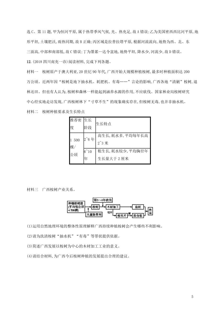 高考地理大一轮复习第八章区域产业活动课时规范练26农业区位因素与农业地域类型湘教版_第5页