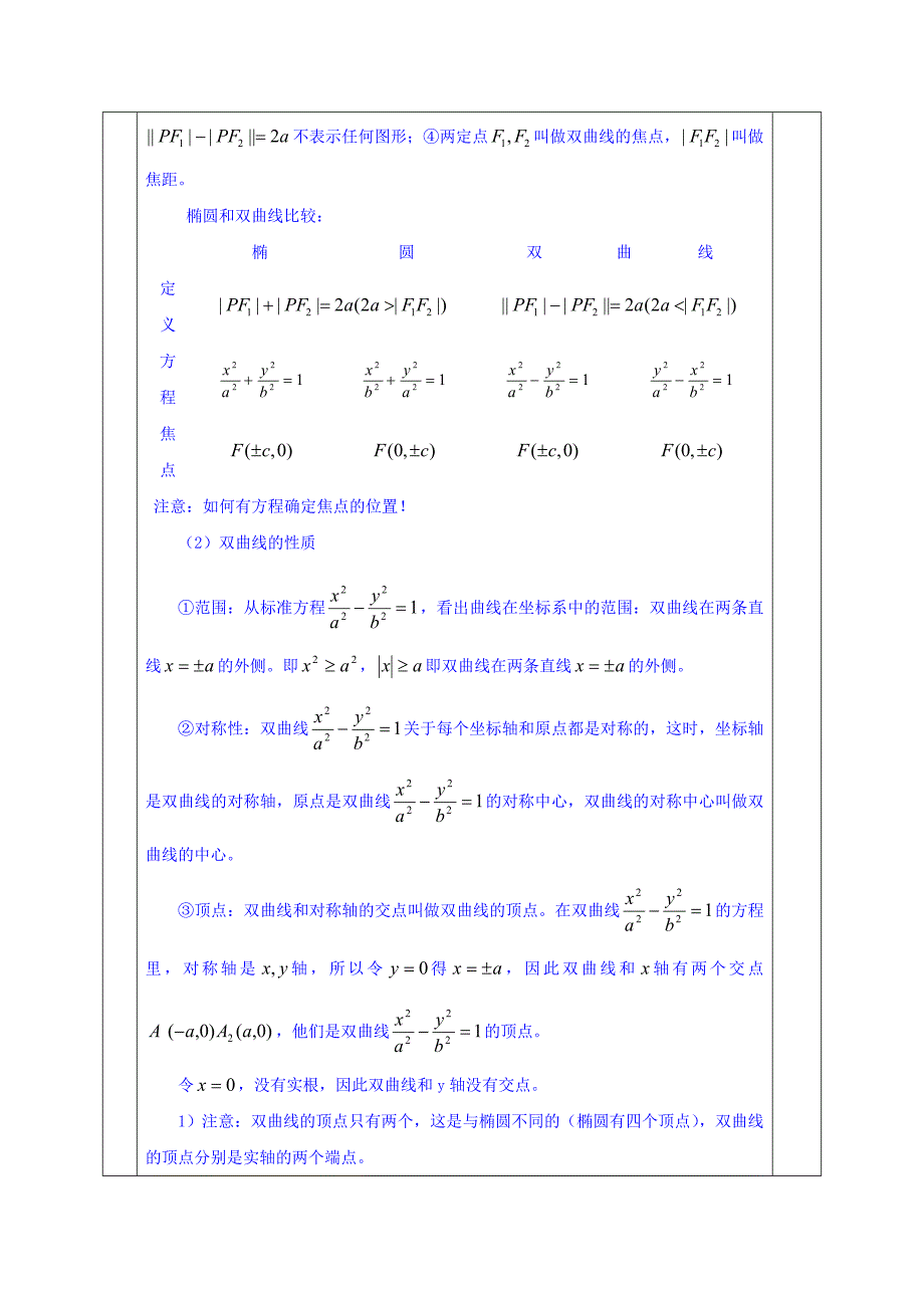 安徽省宿松中学高三上学期数学一轮复习教案：第29讲 圆锥曲线方程及性质_第4页