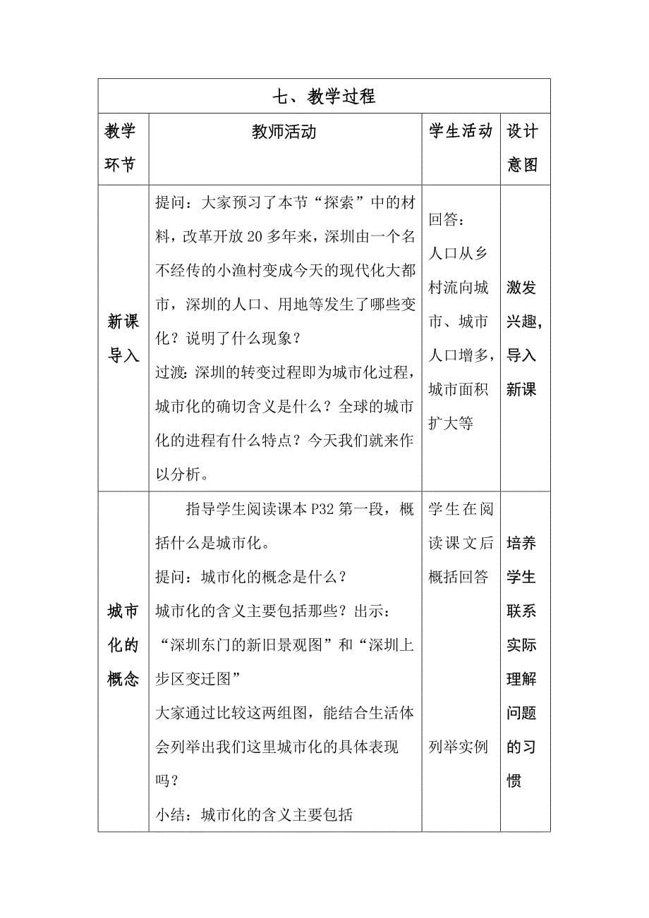广东省中山市高中地理人教版必修二《城市化》教案_第5页