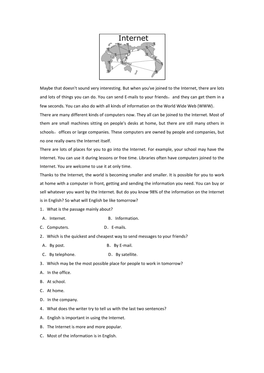 人教版高中英语必修2 Unit 4 Wildlife protection period 1 测试（教师版）_第2页