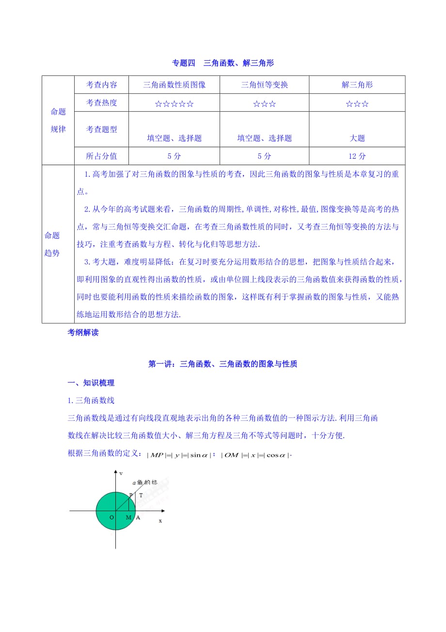 云南省德宏州梁河县第一中学高考数学一轮复习学案：三角函数的图象与性质 Word版缺答案_第1页