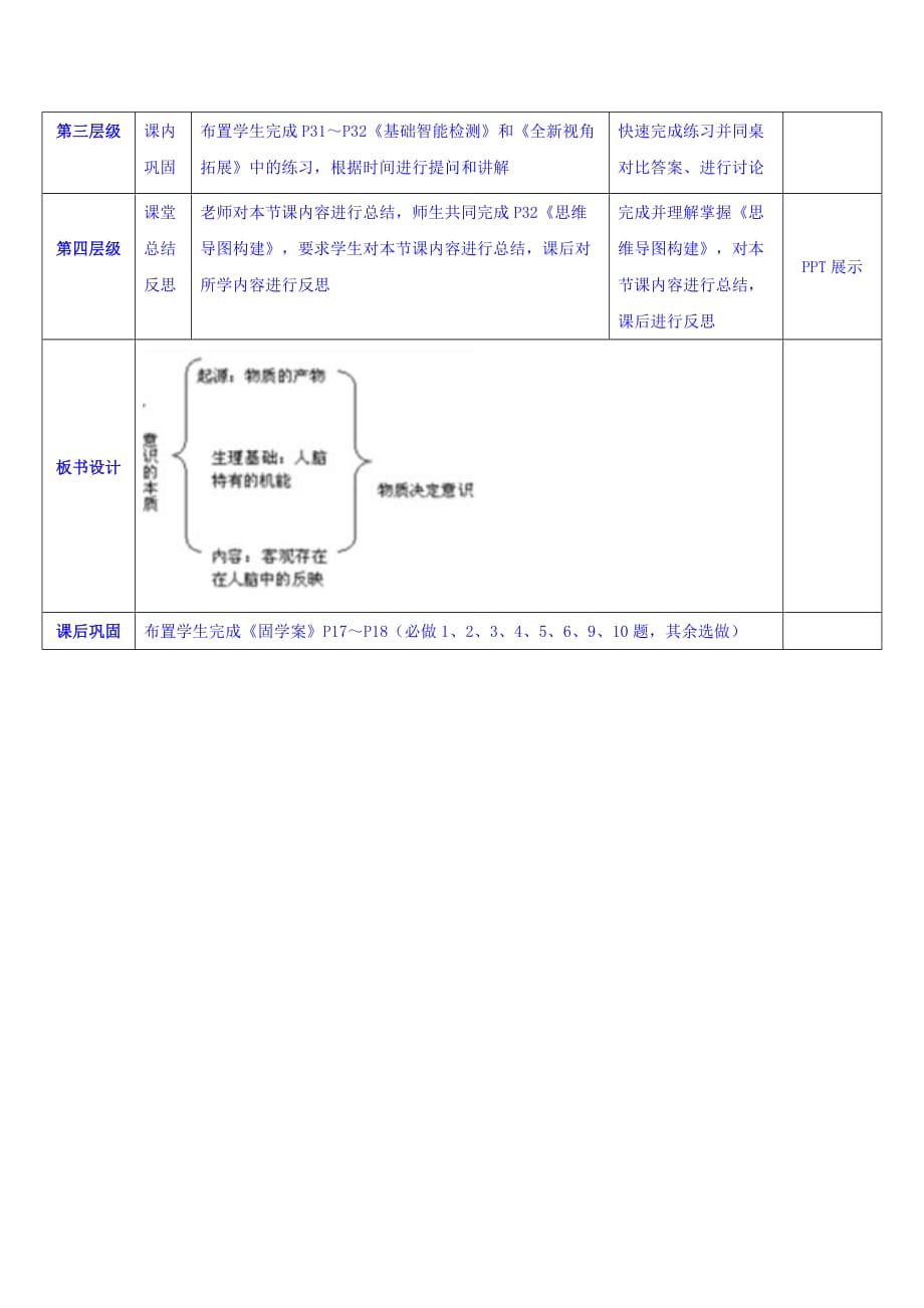 安徽省蚌埠市五河县高级中学高中政治教案：必修四 第五课 第一框 意识的本质_第3页