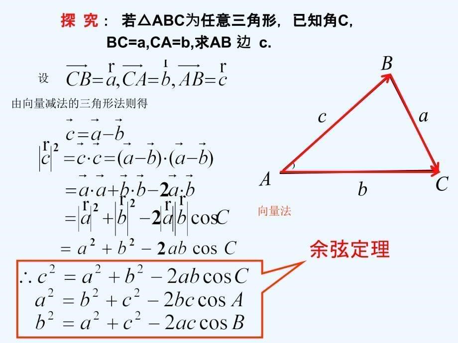 人教A版高中数学必修五 1.1.2余弦定理 课件 （共19张PPT）_第5页