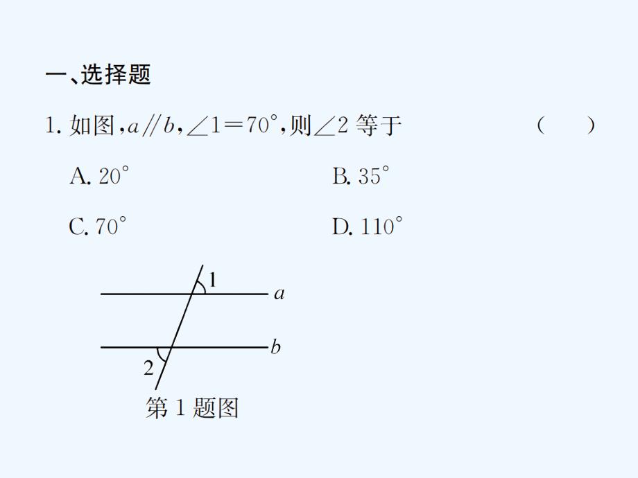 遵义专用中考数学复习第16课时角相交线与平行线课后作业课件_第2页