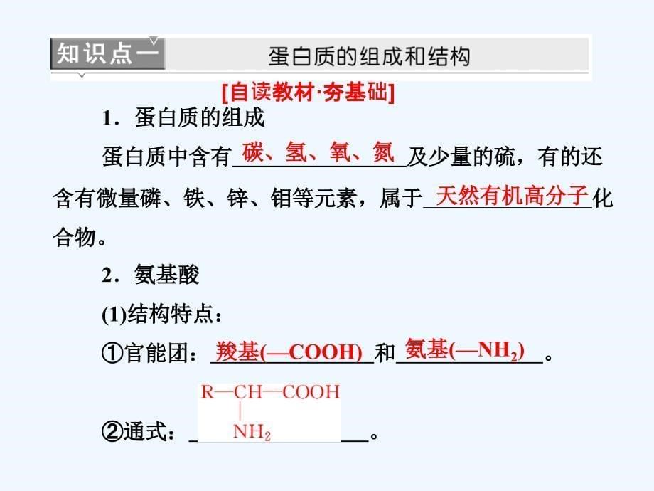 人教版高中化学选修一课件：第一章 第三节 生命的基础——蛋白质（47张PPT）_第5页