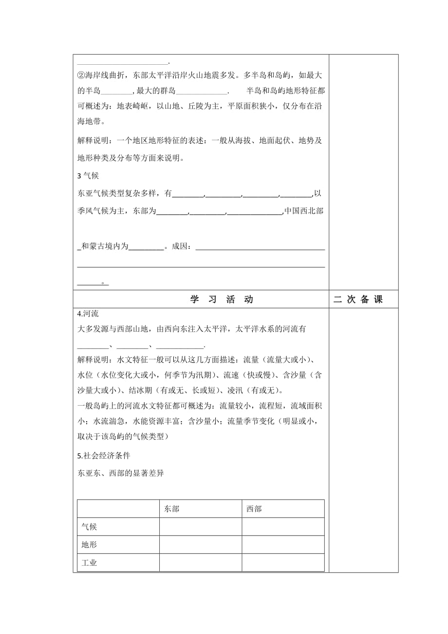 吉林省伊通满族自治县第三中学校高中区域地理学案：第一章第一节东亚 日本_第2页